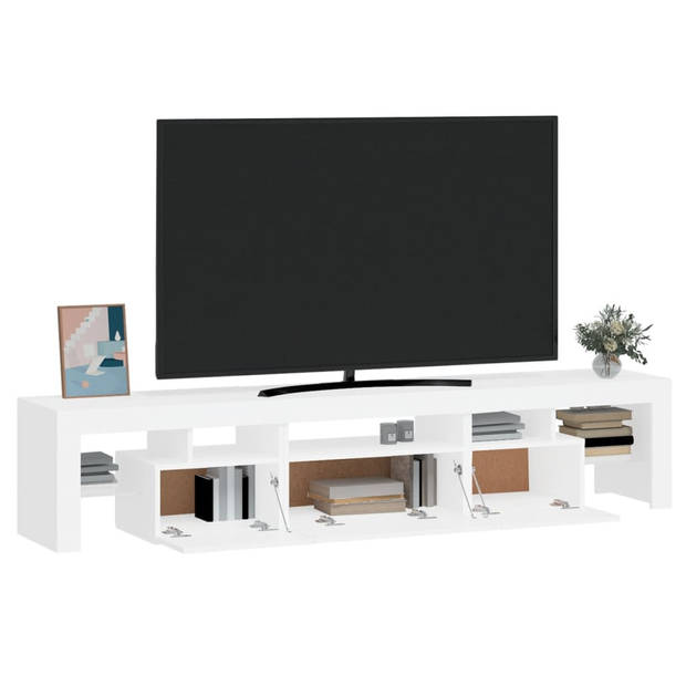 The Living Store TV-meubel - LED-verlichting - Wit - 200 x 36.5 x 40 cm