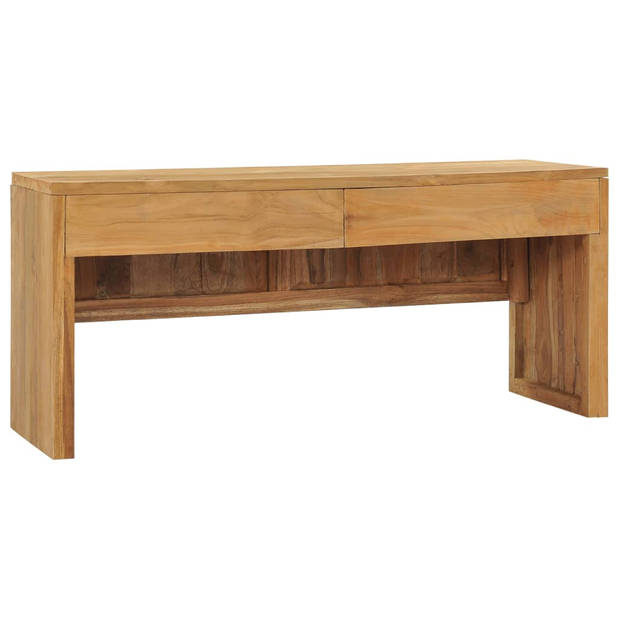 The Living Store TV-Meubel Koloniale Stijl - 100x35x45 cm - Massief Teakhout - Met 2 Lades