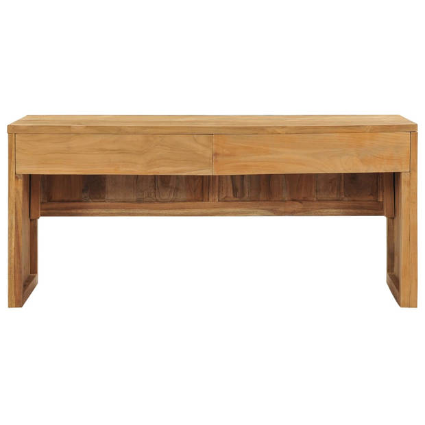 The Living Store TV-Meubel Koloniale Stijl - 100x35x45 cm - Massief Teakhout - Met 2 Lades