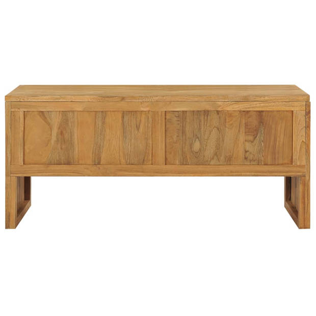 The Living Store TV-Meubel Koloniale Stijl - 100x35x45 cm - Massief Teakhout - Met 2 Lades