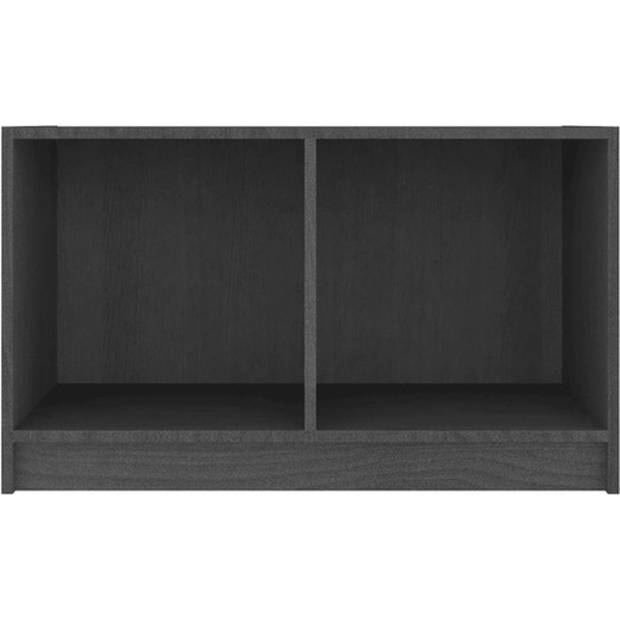 The Living Store Tv-meubel 70x33x42 cm massief grenenhout grijs - Kast