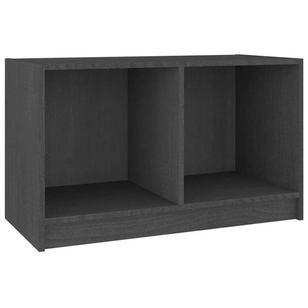 The Living Store Tv-meubel 70x33x42 cm massief grenenhout grijs - Kast