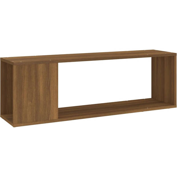 The Living Store TV-meubel - Bruineiken - 100 x 24 x 32 cm - Bewerkt Hout