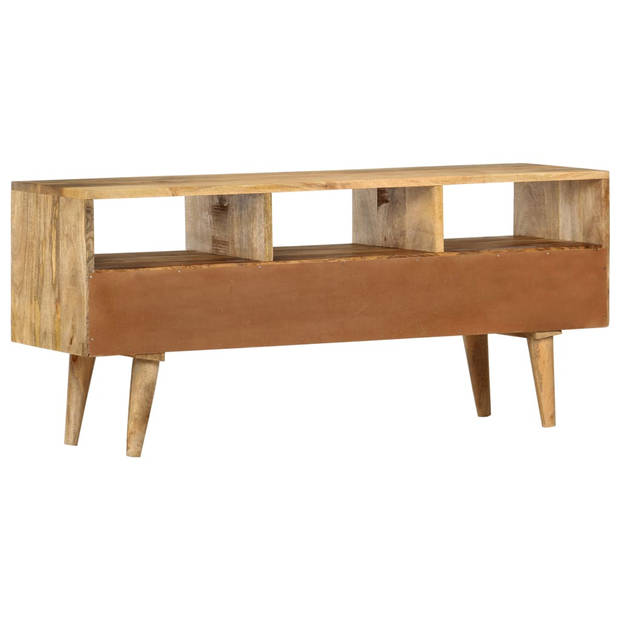 The Living Store Industrieel TV-meubel - 110 x 36 x 50 cm - Massief mangohout - 3 lades - 3 open vakken