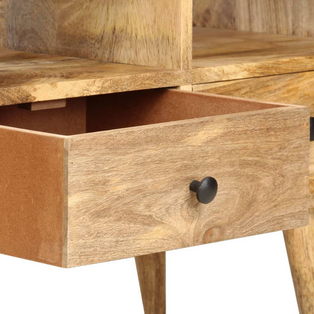 The Living Store Industrieel TV-meubel - 110 x 36 x 50 cm - Massief mangohout - 3 lades - 3 open vakken