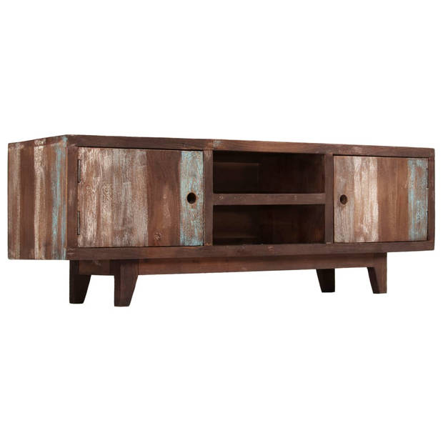 The Living Store TV-kast vintage - massief acaciahout - 118 x 30 x 40 cm - kabeltoegang