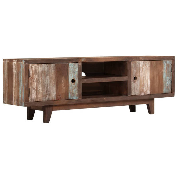 The Living Store TV-kast vintage - massief acaciahout - 118 x 30 x 40 cm - kabeltoegang