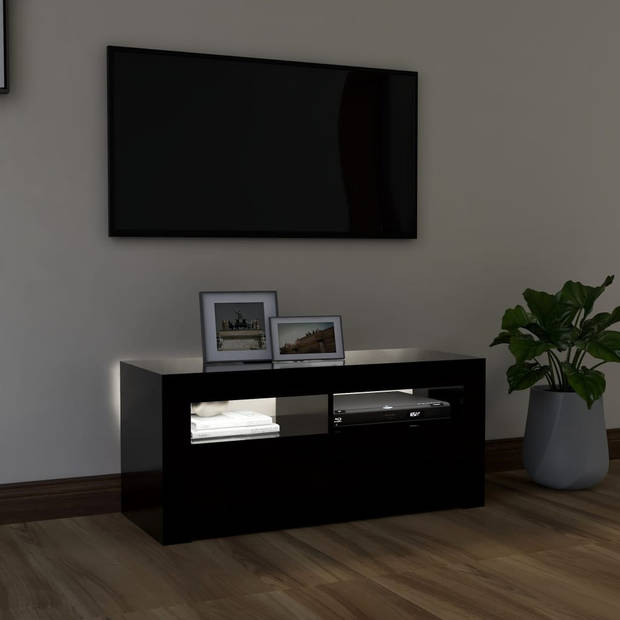 The Living Store TV-meubel - 90 x 35 x 40 cm - Met RGB LED-verlichting