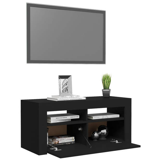 The Living Store TV-meubel - 90 x 35 x 40 cm - Met RGB LED-verlichting