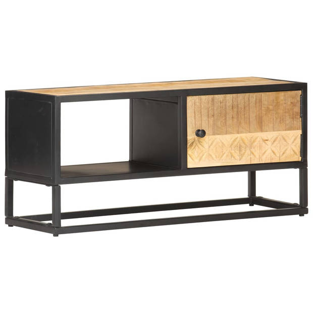 The Living Store TV-kast - Rustiek mangohout - 90 x 30 x 40 cm - 1 deur - 1 vak