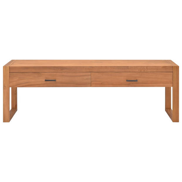 The Living Store Houten Tv-meubel - Naturel - 140 x 40 x 45 cm - Gerecycled Teakhout