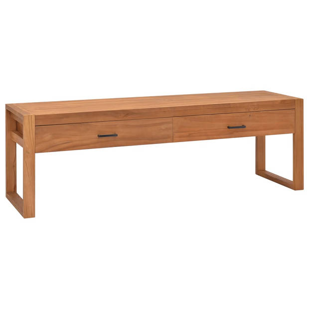 The Living Store TV-meubel Massief Teakhout - 120 x 40 x 45 cm - Met Opbergruimte