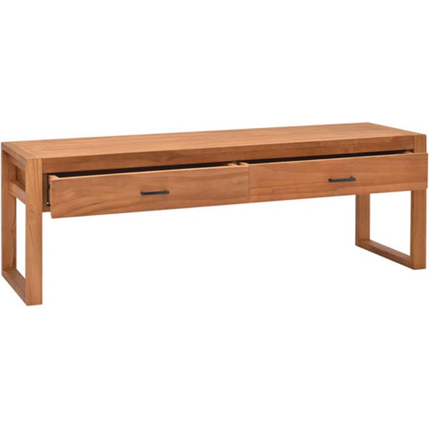 The Living Store Houten Tv-meubel - Naturel - 140 x 40 x 45 cm - Gerecycled Teakhout