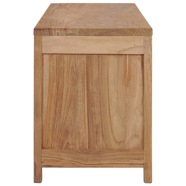 The Living Store Vintage Massief Teakhouten TV-meubel - 115 x 30 x 40 cm - 4 lades en 2 open vakken