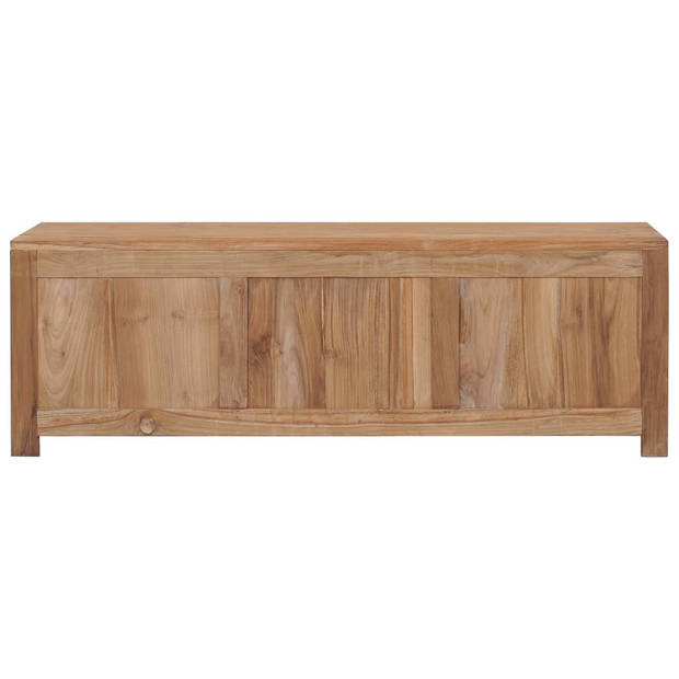 The Living Store Vintage Massief Teakhouten TV-meubel - 115 x 30 x 40 cm - 4 lades en 2 open vakken