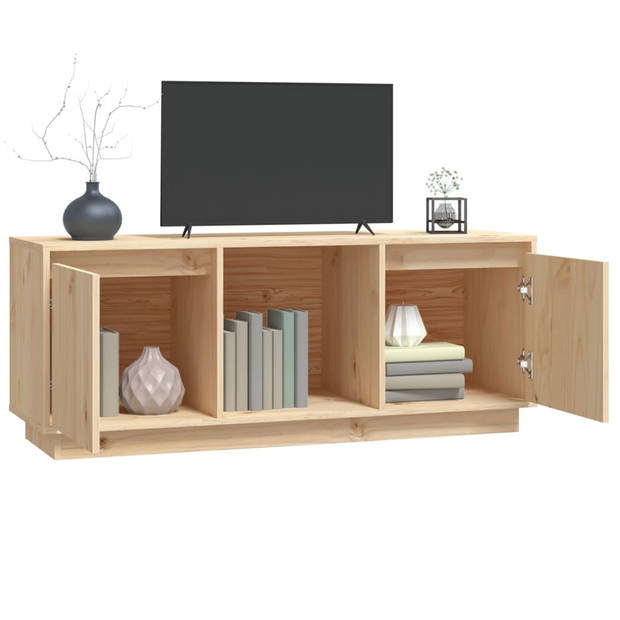 The Living Store Tv-meubel Grenenhout - 110.5 x 35 x 44 cm - Opbergruimte - Stevig blad