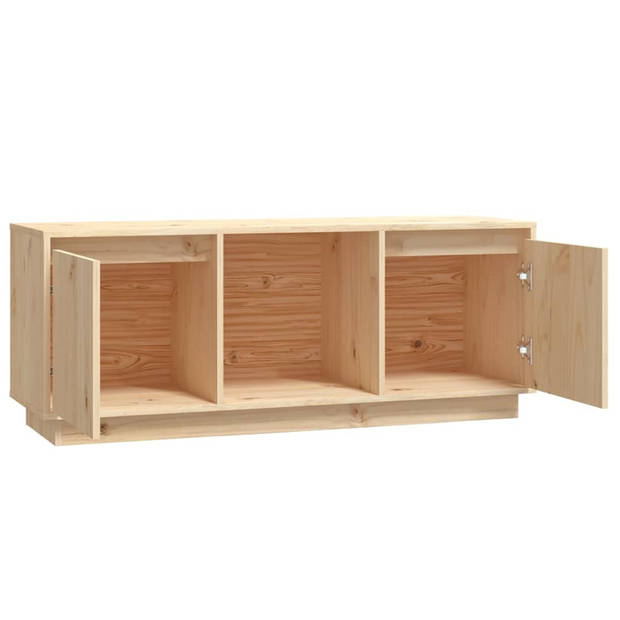 The Living Store Tv-meubel Grenenhout - 110.5 x 35 x 44 cm - Opbergruimte - Stevig blad