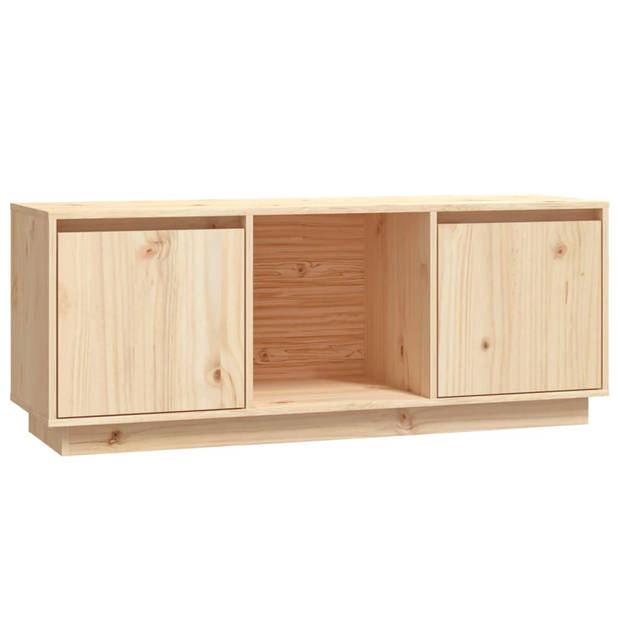 The Living Store Tv-meubel Grenenhout - 110.5 x 35 x 44 cm - Opbergruimte - Stevig blad