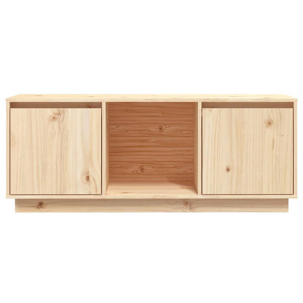 The Living Store Tv-meubel Grenenhout - 110.5 x 35 x 44 cm - Opbergruimte - Stevig blad