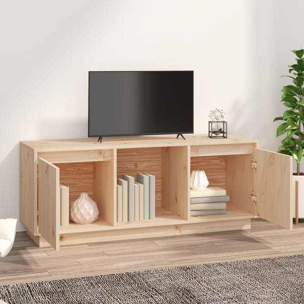 The Living Store Tv-meubel Grenenhout - 110.5 x 35 x 44 cm - Opbergruimte - Stevig blad