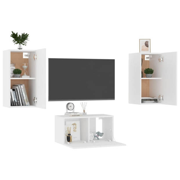 The Living Store Televisiemeubel - TV-meubel - Wit - L- 60 x 30 x 30 cm - M- 30.5 x 30 x 60 cm