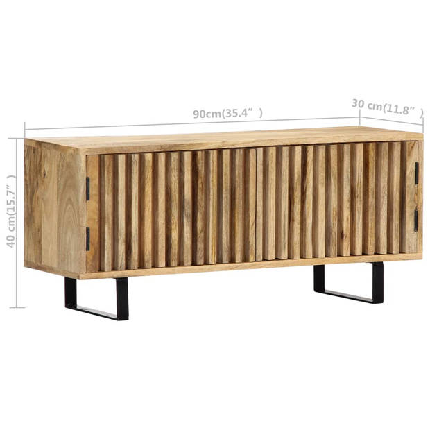 The Living Store Tv-meubel - Mangohout - 90 x 30 x 40 cm - 2 deuren