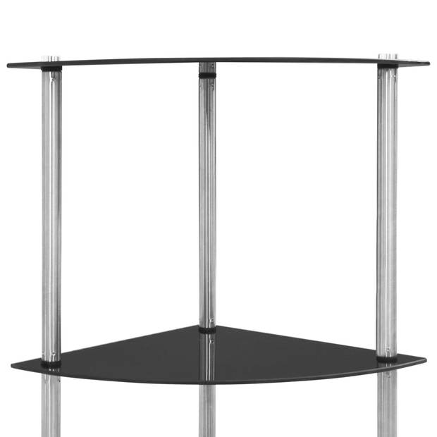 The Living Store Vitrinekast - Glas - RVS - 30 x 30 x 160 cm - 6 lagen