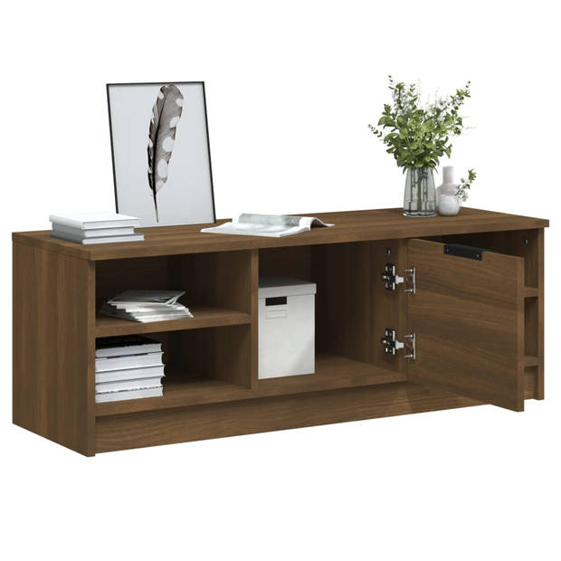 The Living Store Klassieke Tv-kast - 102 x 35.5 x 36.5 cm - Bruineiken