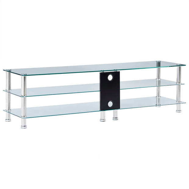 vidaXL Tv-meubel 150x40x40 cm gehard glas transparant