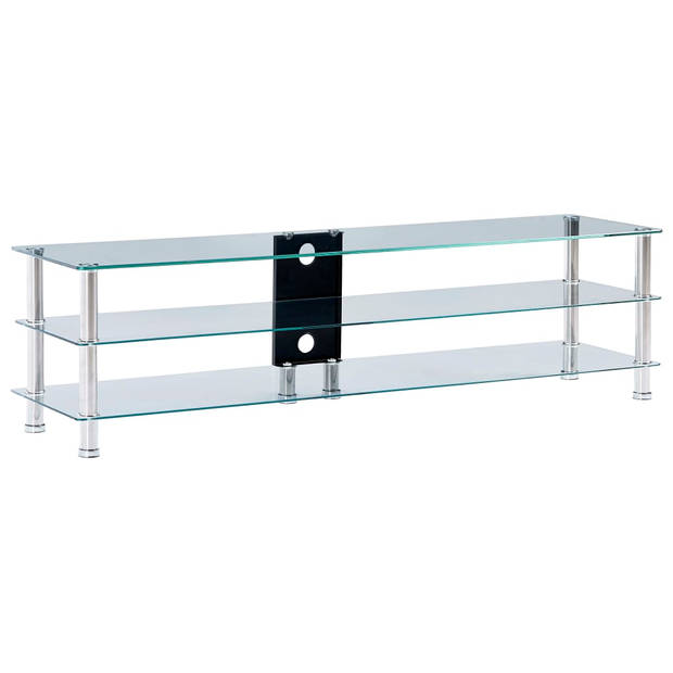 The Living Store TV-meubel glas - transparant - 150 x 40 x 40 cm