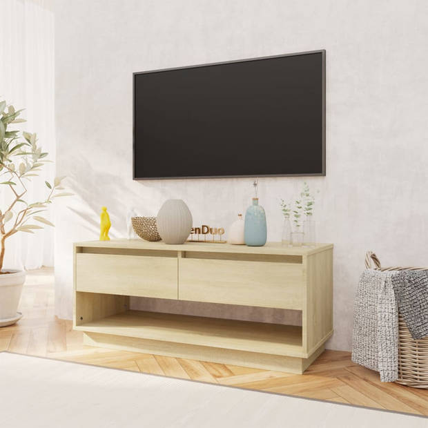 The Living Store Televisiemeubel - Sonoma Eiken - 102 x 41 x 44 cm - Stabiele constructie
