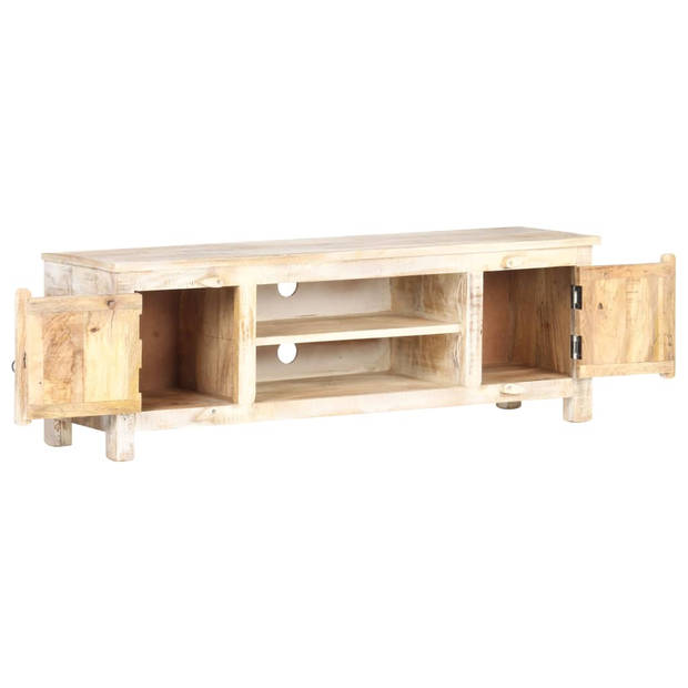 The Living Store TV-meubel Acacia - 120x30x40 cm - Met bloemontwerp deuren