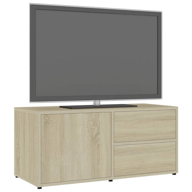 vidaXL Tv-meubel 80x34x36 cm bewerkt hout sonoma eikenkleurig