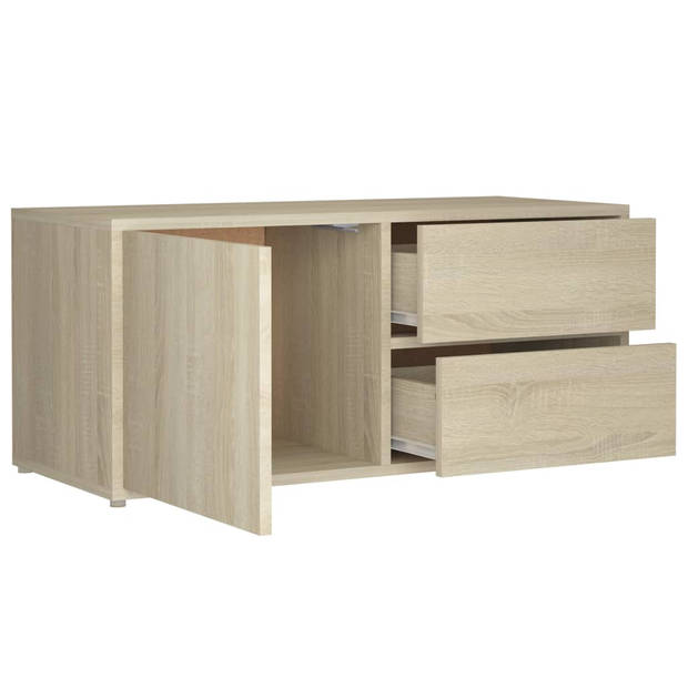 vidaXL Tv-meubel 80x34x36 cm bewerkt hout sonoma eikenkleurig