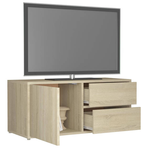 vidaXL Tv-meubel 80x34x36 cm bewerkt hout sonoma eikenkleurig