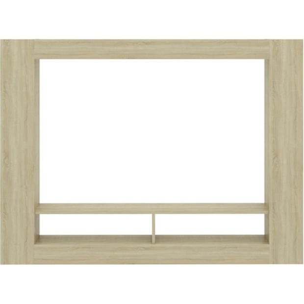 The Living Store TV-meubel - Sonoma Eiken - 152 x 22 x 113 cm - Met 2 open vakken en zijschappen