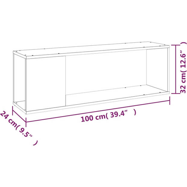 The Living Store TV-kast - Hoogglans wit - 100 x 24 x 32 cm - Stevig en praktisch