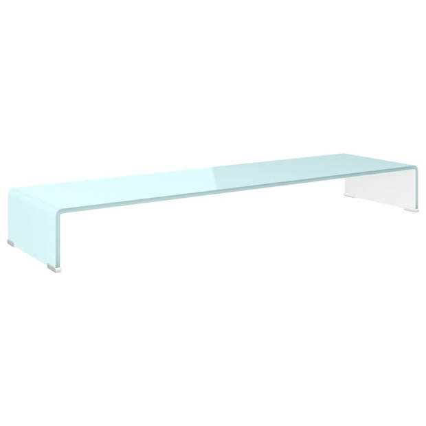 The Living Store TV-meubel Glas 110x30x13 cm - Groen - Gehard glas 12mm