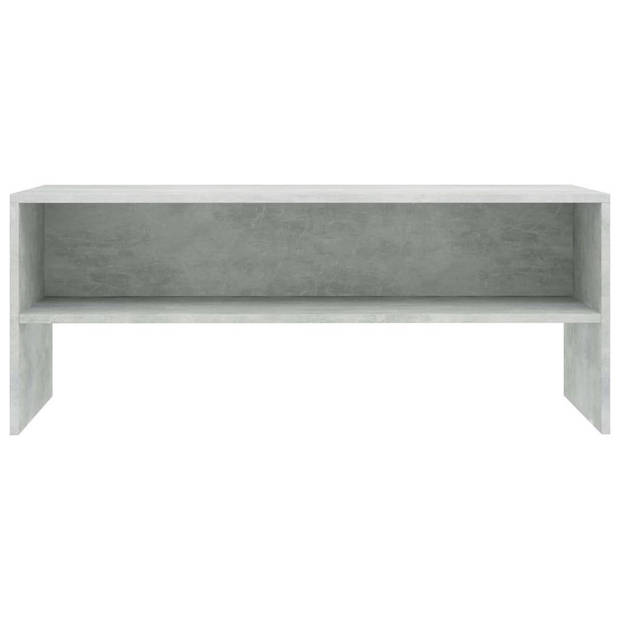 The Living Store TV-meubel Vintage - Bewerkt hout - 100x40x40 cm - Betongrijs