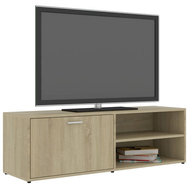 The Living Store TV-kast - Sonoma eiken - 120 x 34 x 37 cm - met deur en 2 vakken