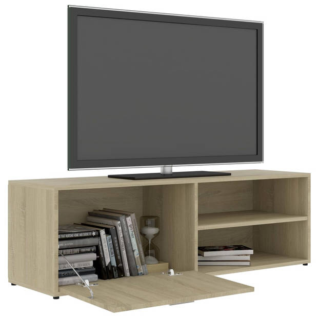 The Living Store TV-kast - Sonoma eiken - 120 x 34 x 37 cm - met deur en 2 vakken