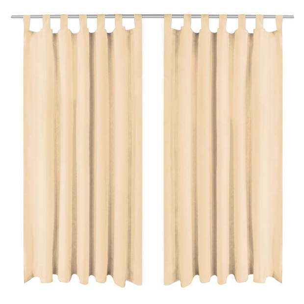 The Living Store Gordijnen Micro-Satijn - 140 x 225 cm - Beige