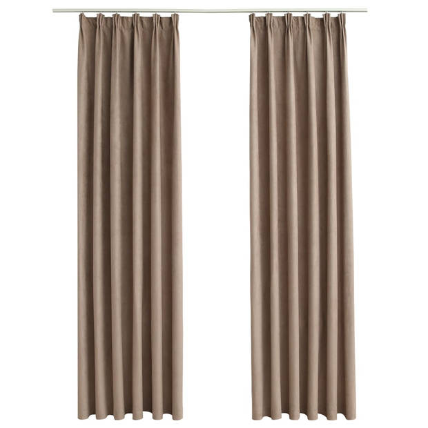 The Living Store Gordijn Taupe 140 x 245 cm - Premium Polyester - Suède-touch - 2 stuks