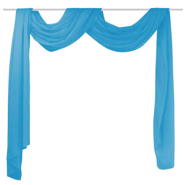 The Living Store Overgordijn Turquoise 140 x 600 cm - Doorzichtig polyester