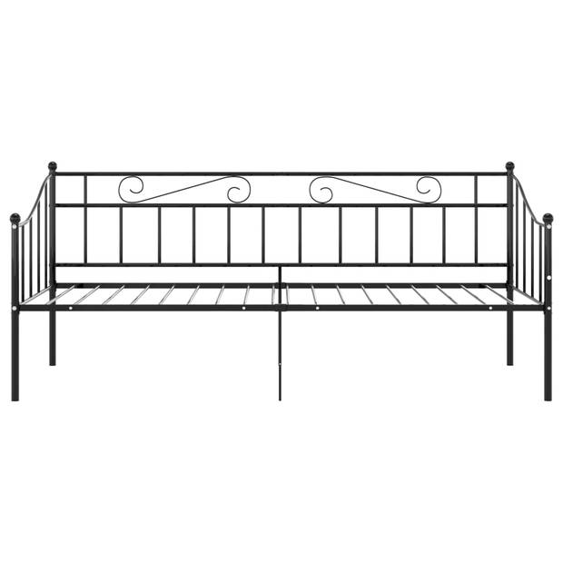 vidaXL Slaapbankframe metaal zwart 90x200 cm