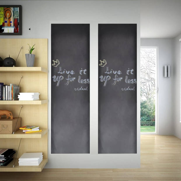 The Living Store Krijtbordsticker - Zwart - 60x200 cm - Milieuvriendelijk PVC