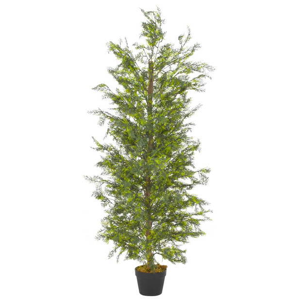 The Living Store Kunstplant Cipresboom - 150 cm - Levensecht met Details - Groen/Bruin