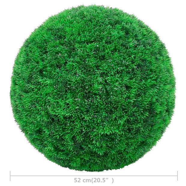 The Living Store Kunstbuxusbollen - Set van 2 - 52 cm - Groene polyethyleen