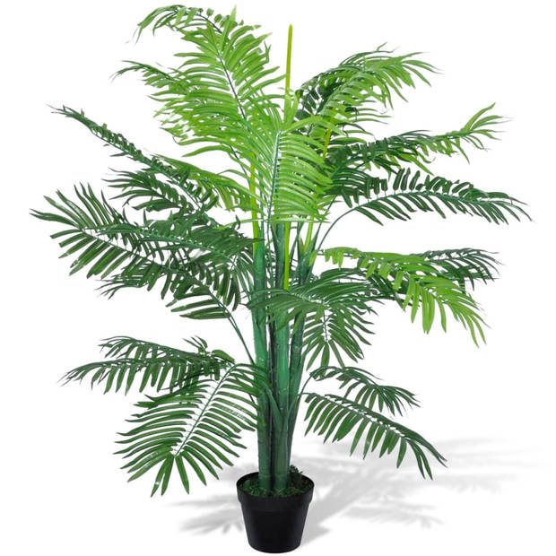 The Living Store Kunstpalm Phoenix - 130 cm - met pot - 28 bladeren