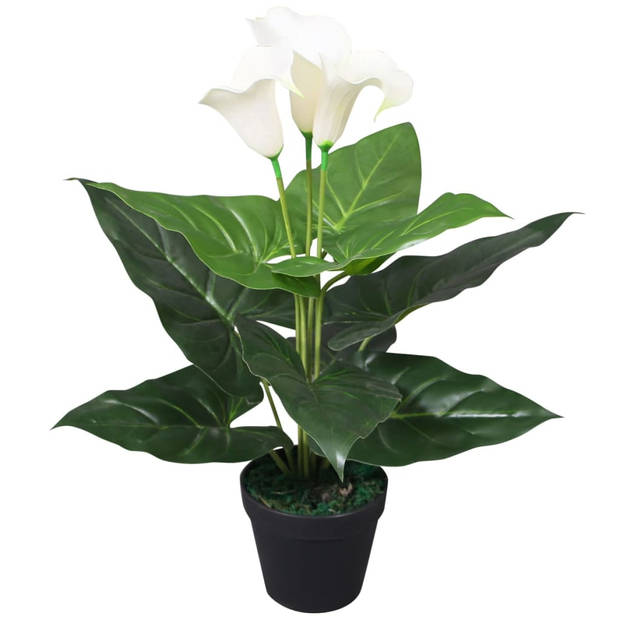 The Living Store Calla Le Lie - Kunstplant 45cm - Realistische details - Duurzaam - Inclusief pot